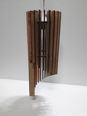 Luminária de teto tipo pendente em mdf - completa