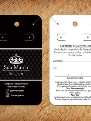 1000 tags cartelas para bijuterias frente e verso