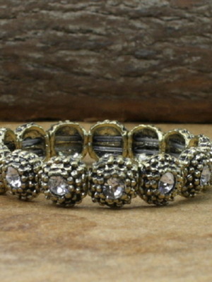 Pulseira de strass ouro velho pulseirismo bijuterias