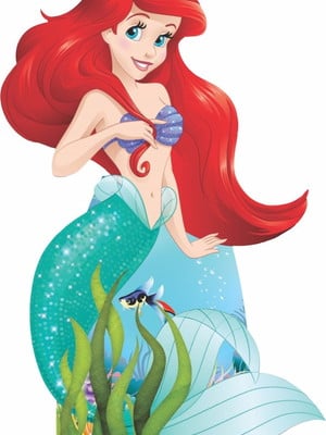 Sereia ariel display em mdf 70cm