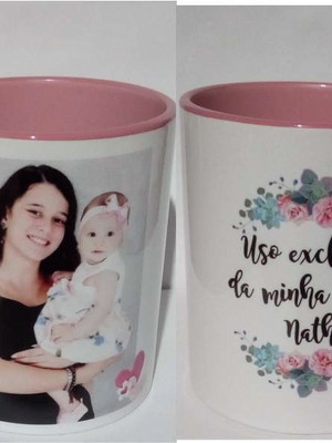 Caneca com colher dindo dinda