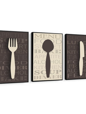 Quadros decorativos talheres/cozinha com vidro