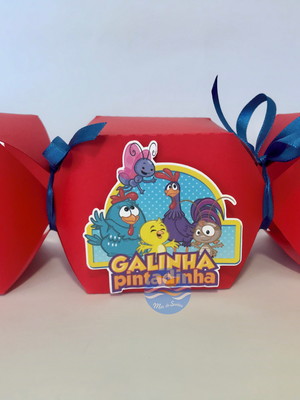 Caixa bala 3d galinha pintadinha