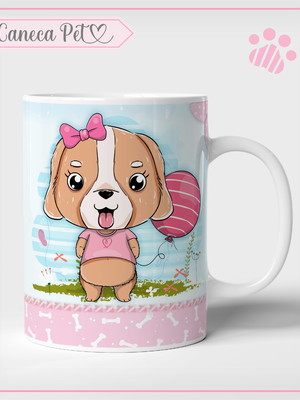 Arte caneca pet cachorrinha - arquivo digital