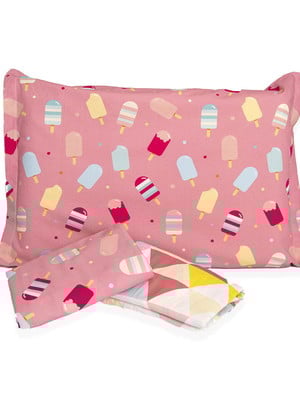 Jogo de cama mini cama picolés rosa
