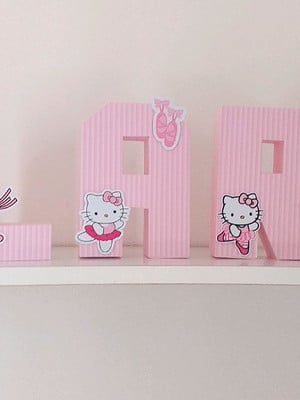 Letra 3d hello kitty bailarina