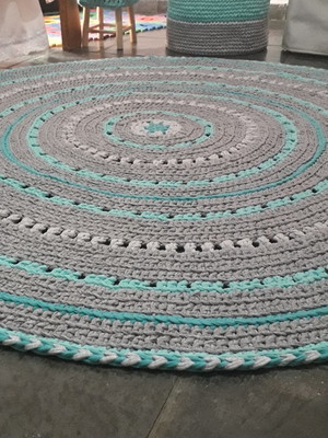 Tapete 1,5m de fio de malha estilo mandala