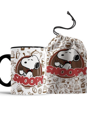 Caneca snoopy café + saquinho
