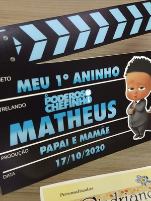 Display de mesa claquete poderoso chefinho negro