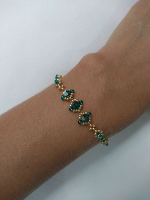 Pulseira verde esmeralda