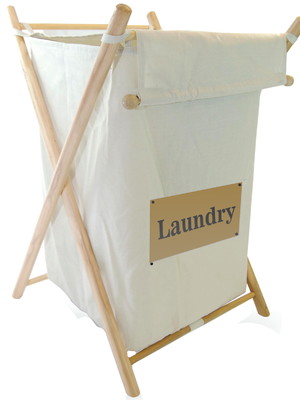 Cesto org. de tecido com tag laundry capuccino - cód 4528