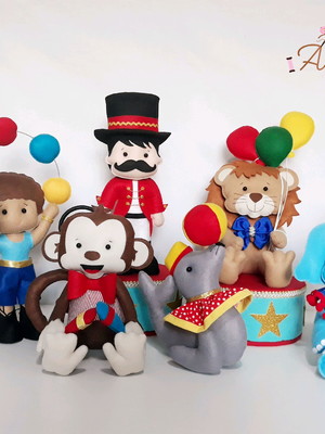 Circo em feltro 7 peças.