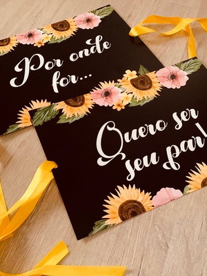 Placa personalizada cadeira noivos