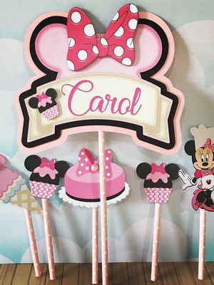 Topo de bolo minnie