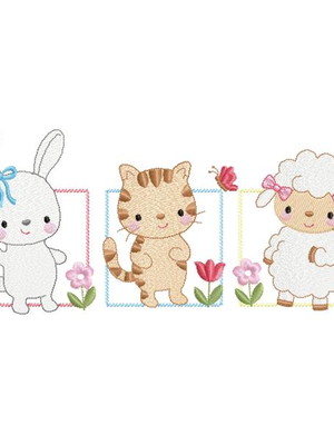 Matriz coelho 2 tam tigre ovelha menina matrizes bordado kit