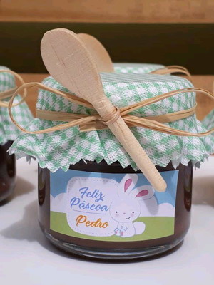 Lembrancinha de pascoa pote com brigadeiro