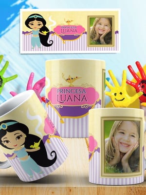Lembrancinha caneca jasmine modelo 1 com foto