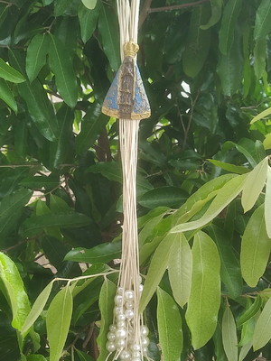 Pingente anjo da guarda com pérolas