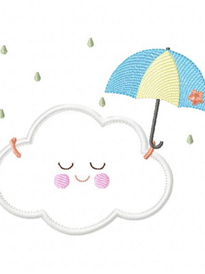 Matriz nuvem com guarda chuva 13 cm chuva de amor agulha fel