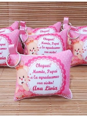 Chaveiro almofada tema ursinha princesa