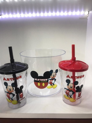 Mickey- kit balde de pipoca com copo 300 ml