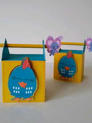Lembrancinha aniversário galinha pintadinha mini caixa canud