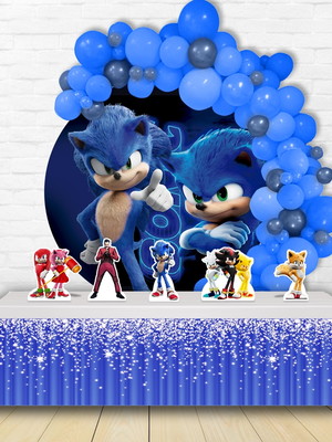 Kit festa painel redondo circular + display sonic filme