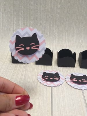 Topper e forminha gatinho