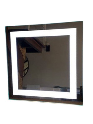 Espelho quadrado led com iluminação - 35cm x 35cm