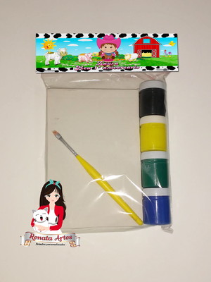 Kit pintura personalizado fazendinha rosa