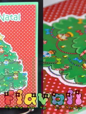 Cartão de natal com aplique recortado
