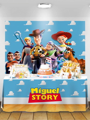 Painel 3 x 2 com frente de mesa toy story personalizado