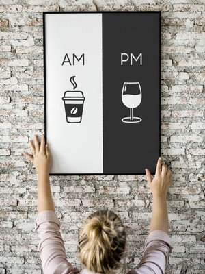 Quadro decorativo moderno café vinho cozinha área gourmet