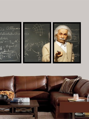 Kit 3 quadros albert einstein professor decoração molduras