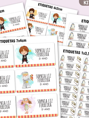 Kit etiquetas escolar com 127un - harry potter 5