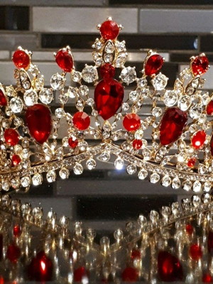 Tiara rubi noiva e debutante