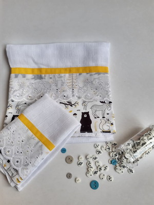 Kit fralda de ombro + fralda de boca