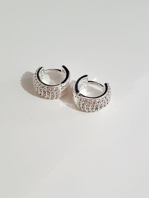 Brinco masculino com zircônias tam 12mm banhado prata