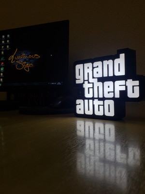 Luminária gta acrílico - gamer geek led