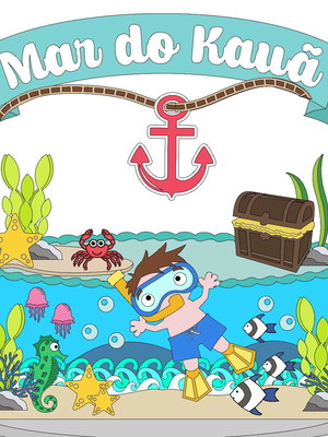 Kit com 5 arquivos de corte:02-fundo do mar topo camadas