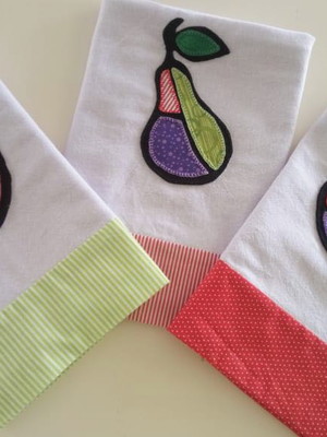 Kit com 3 panos de prato em patch aplique