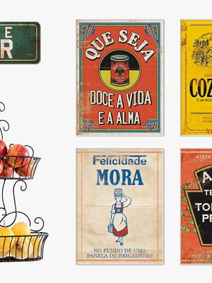 Kit 5 placas decorativas cozinha decoração lançamento