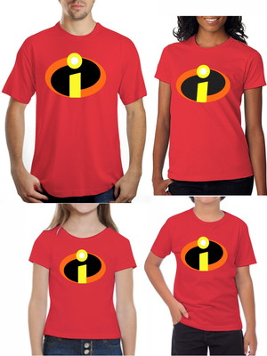 Camisetas os incríveis kit com 4 camisetas / os incríveis