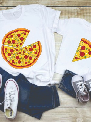 Kit tal mãe tal filho (a) meu pedaço de pizza- mc252