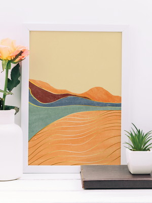 Quadro boho minimalista a4 com moldura