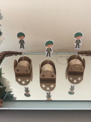 Topper para docinho acampamento militar