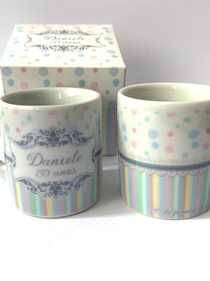 Caixinha para a xícara café personalizada 50ml