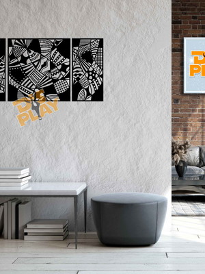 Quadro decorativo arte abstrata em mdf