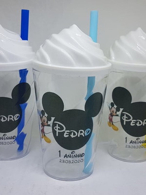 Copo twister 300ml c/ tampa chantilly personalizado mi ckey*
