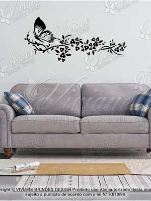 Borboleta floral adesivo decorativo sala box quarto 125cm